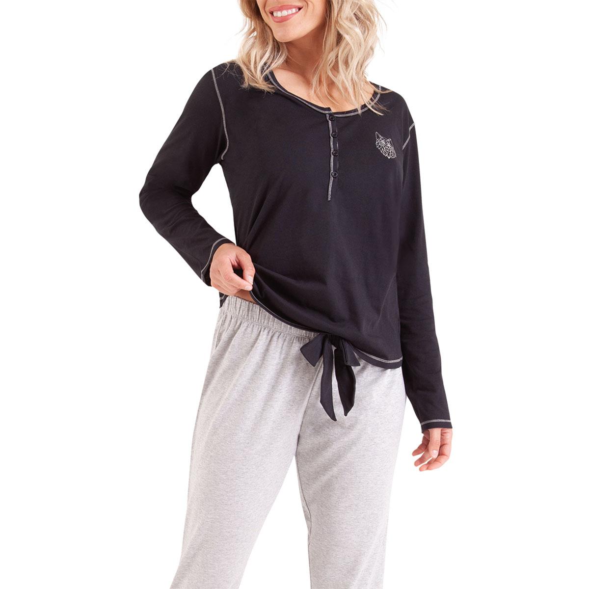 Pyjama manches longues col T femme Tendre Nuit Athena