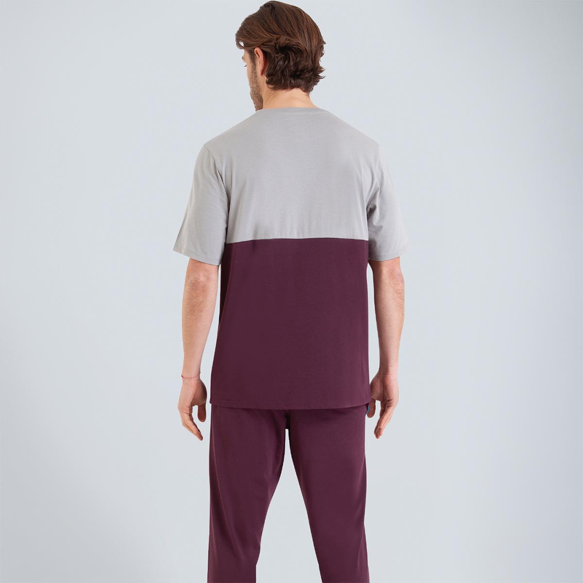 Pyjama long manches courtes col rond homme Club Athena