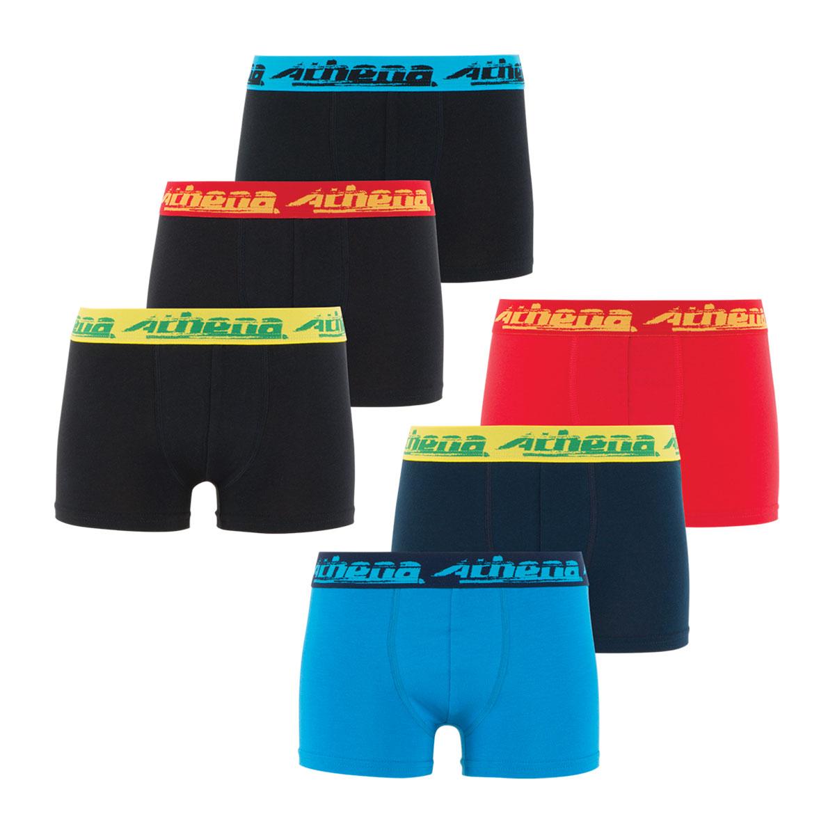 Lot de 6 boxers garçon coton bio Athena