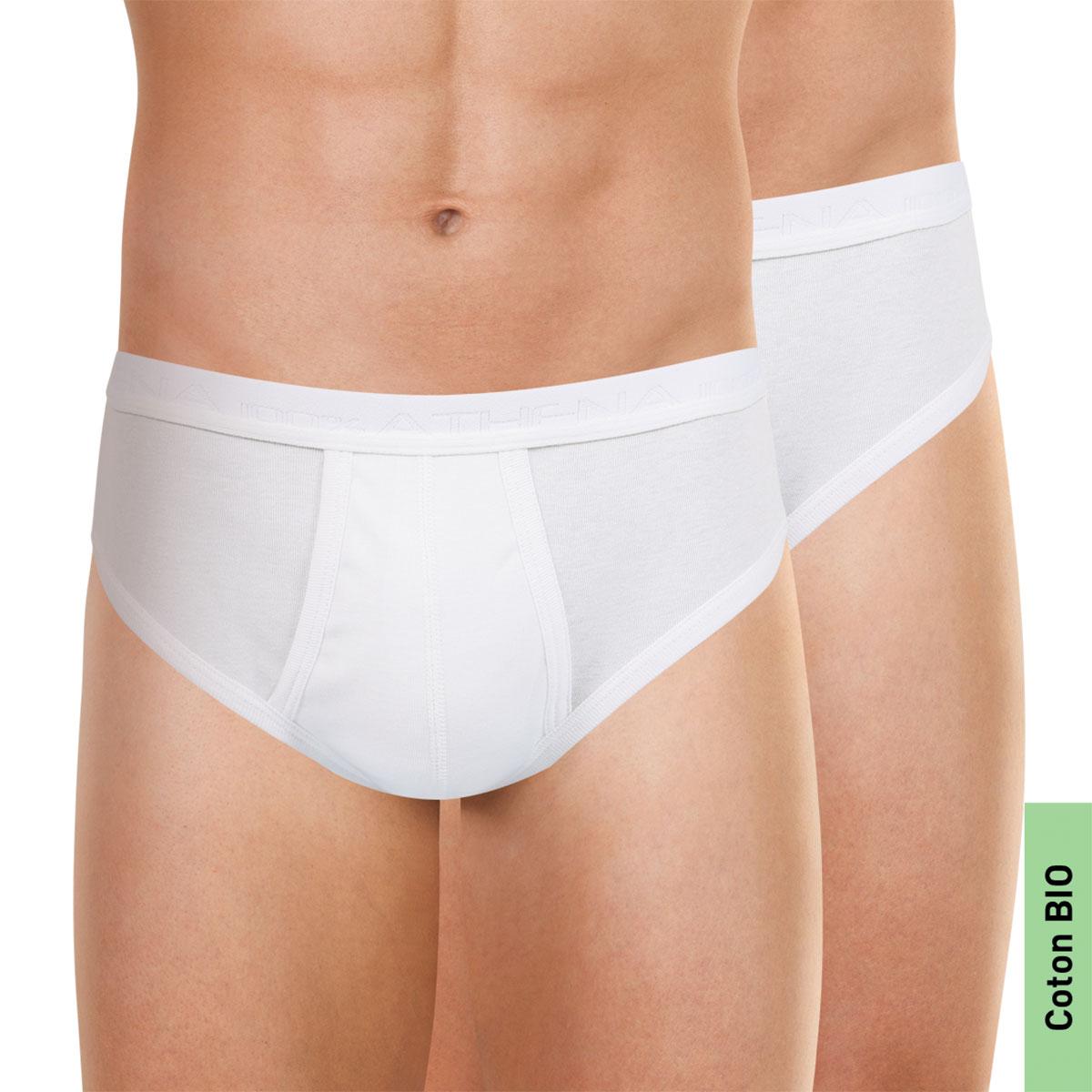 Lot de 2 slips taille haute ouverts homme Coton Bio Athena