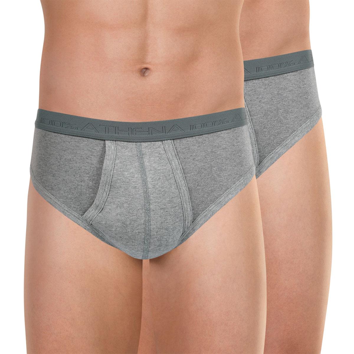 Lot de 2 slips taille haute ouverts homme Coton Bio Athena