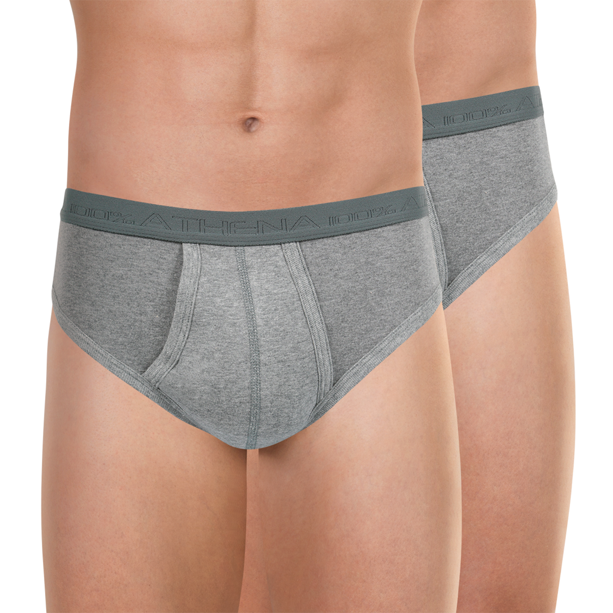 Lot de 2 slips taille haute ouverts homme Coton Bio Athena