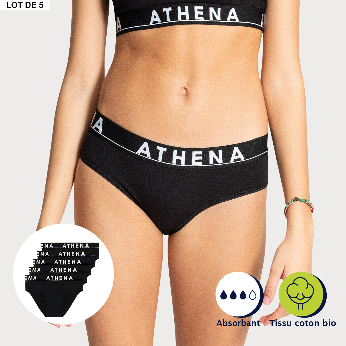 Lot De 5 Culottes Menstruelles Pour Filles|Culottes Menstruelles En