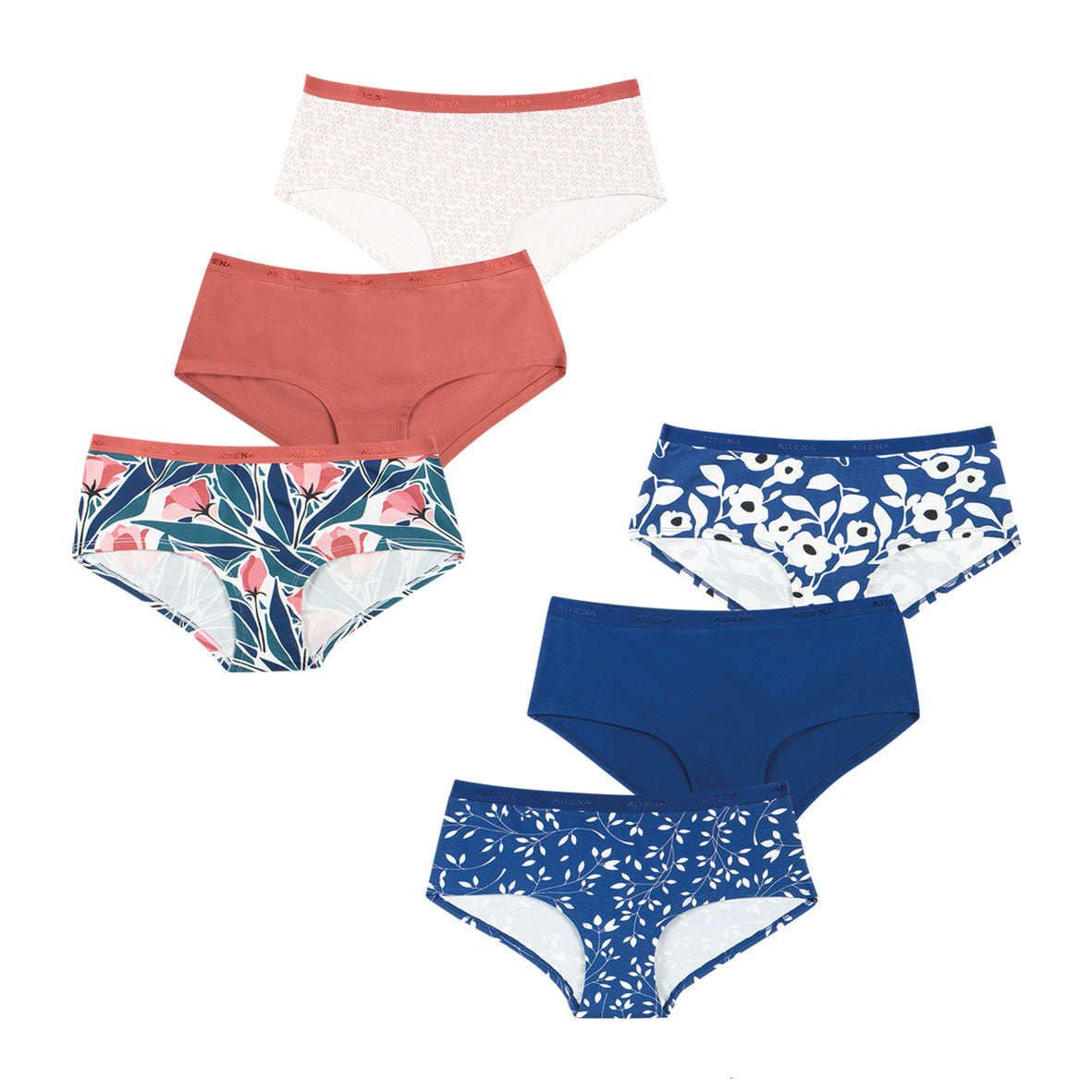 Lot de 6 boxers femme Ecopack Mode Athena