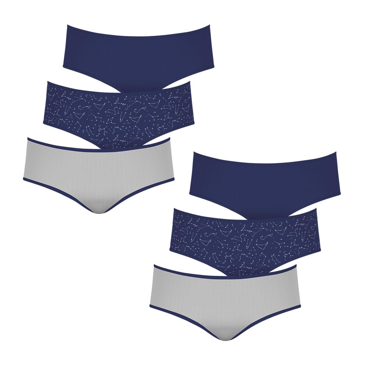 Lot de 6 boxers fille Trio Mode Girl By Athena