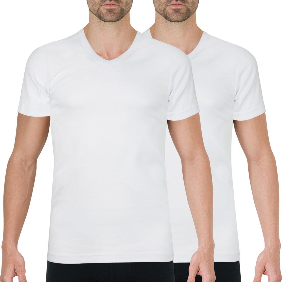 Lot De 2 T-shirts Col V JET Vintage En Coton Blanc - Taille T4 - Jamais Portés - Occasion Très Bon état