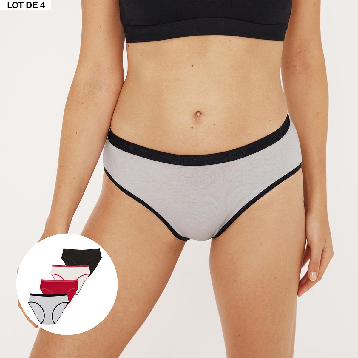 Lot de 4 slips femme Athena