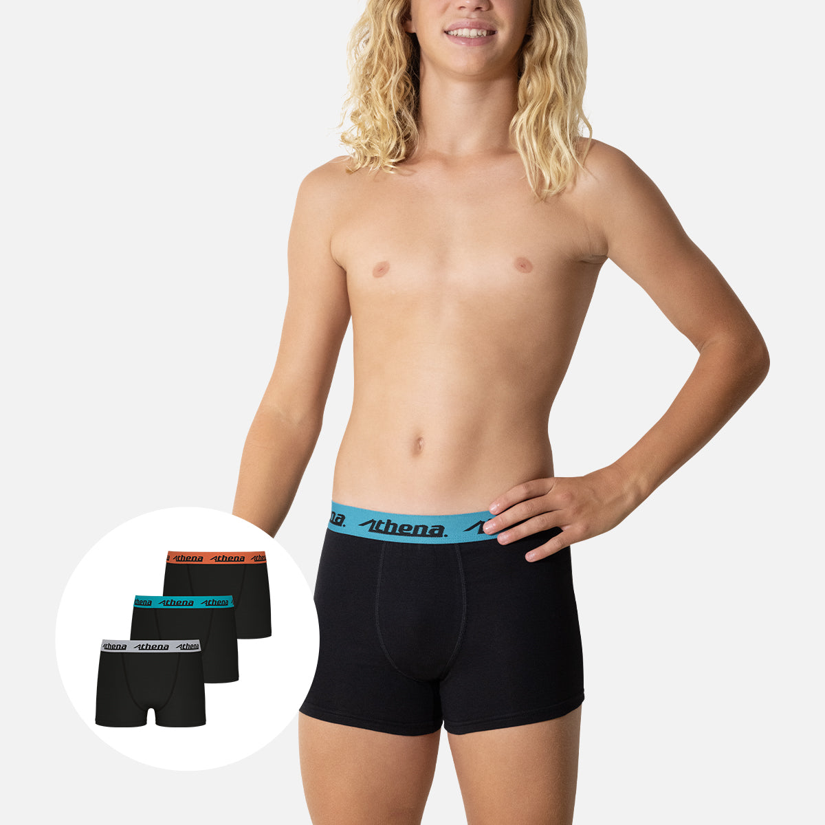 Lot de 3 boxers garçon Ecopack Trio Choc Athena