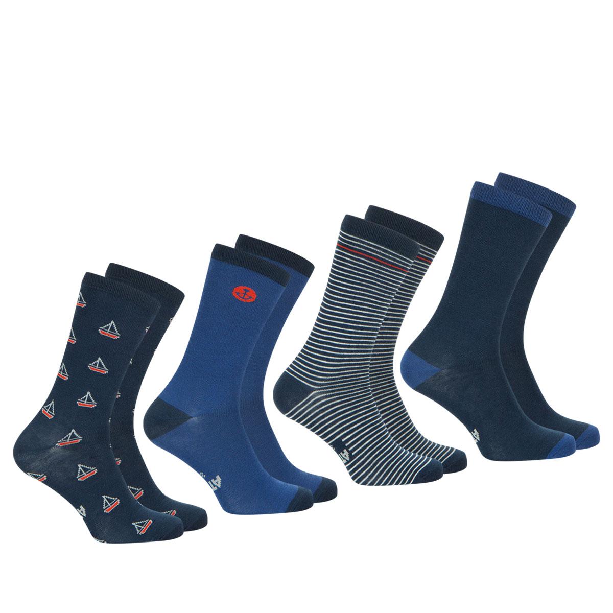 Lot de 4 paires de chaussettes mi-hautes homme Ecopack Athena
