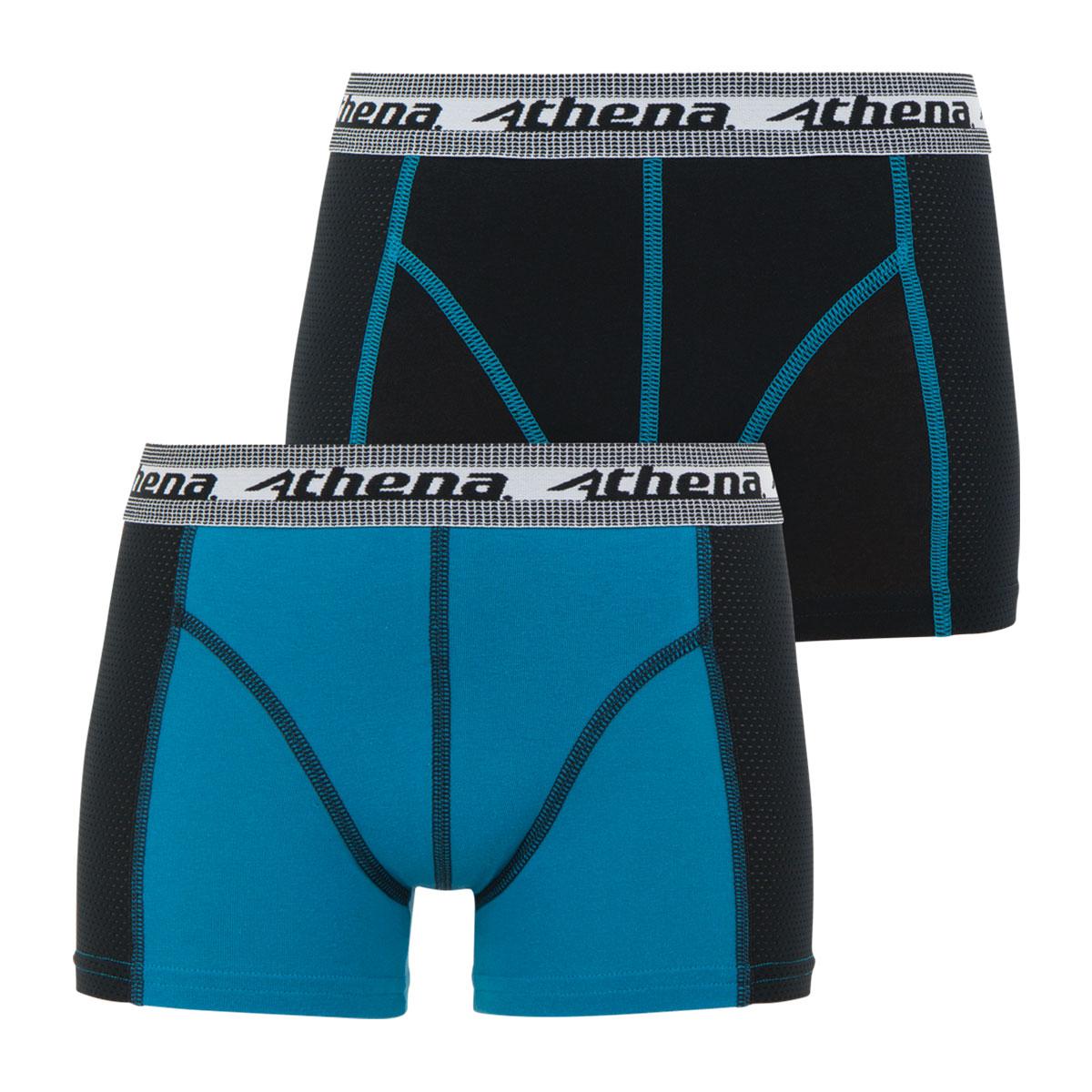 Athena Boxer Garçon Lot De 3 - Coton Stretch Noir Rouge Gris Chiné