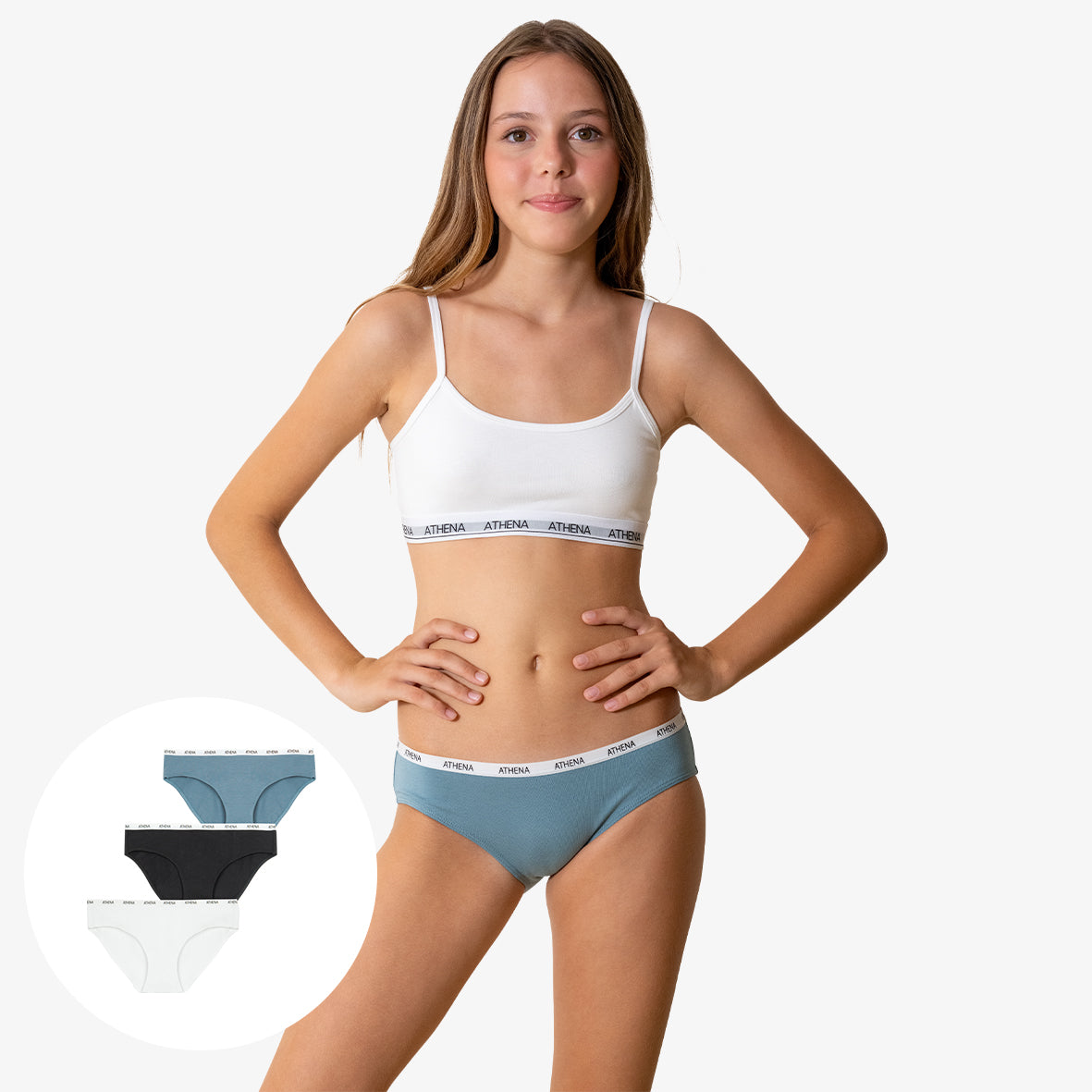 Lot de 3 culottes fille Ecopack Athena