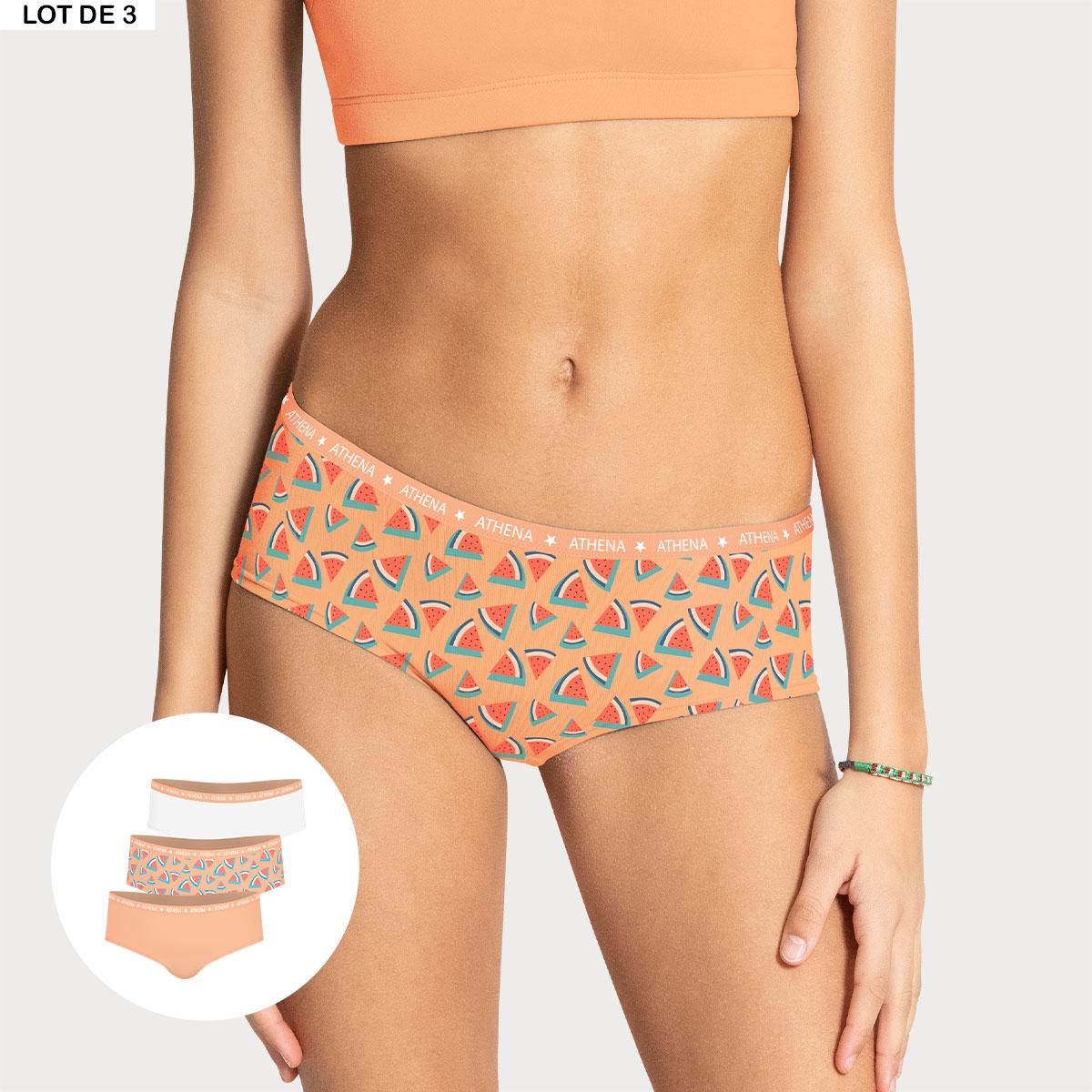 Lot de 3 boxers fille Ecopack Girl Mode Athena Fille