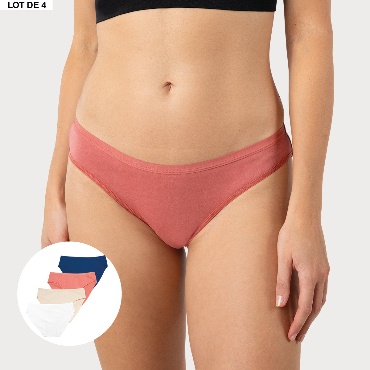 Lot de 4 culottes femme Ecopack Basic Athena