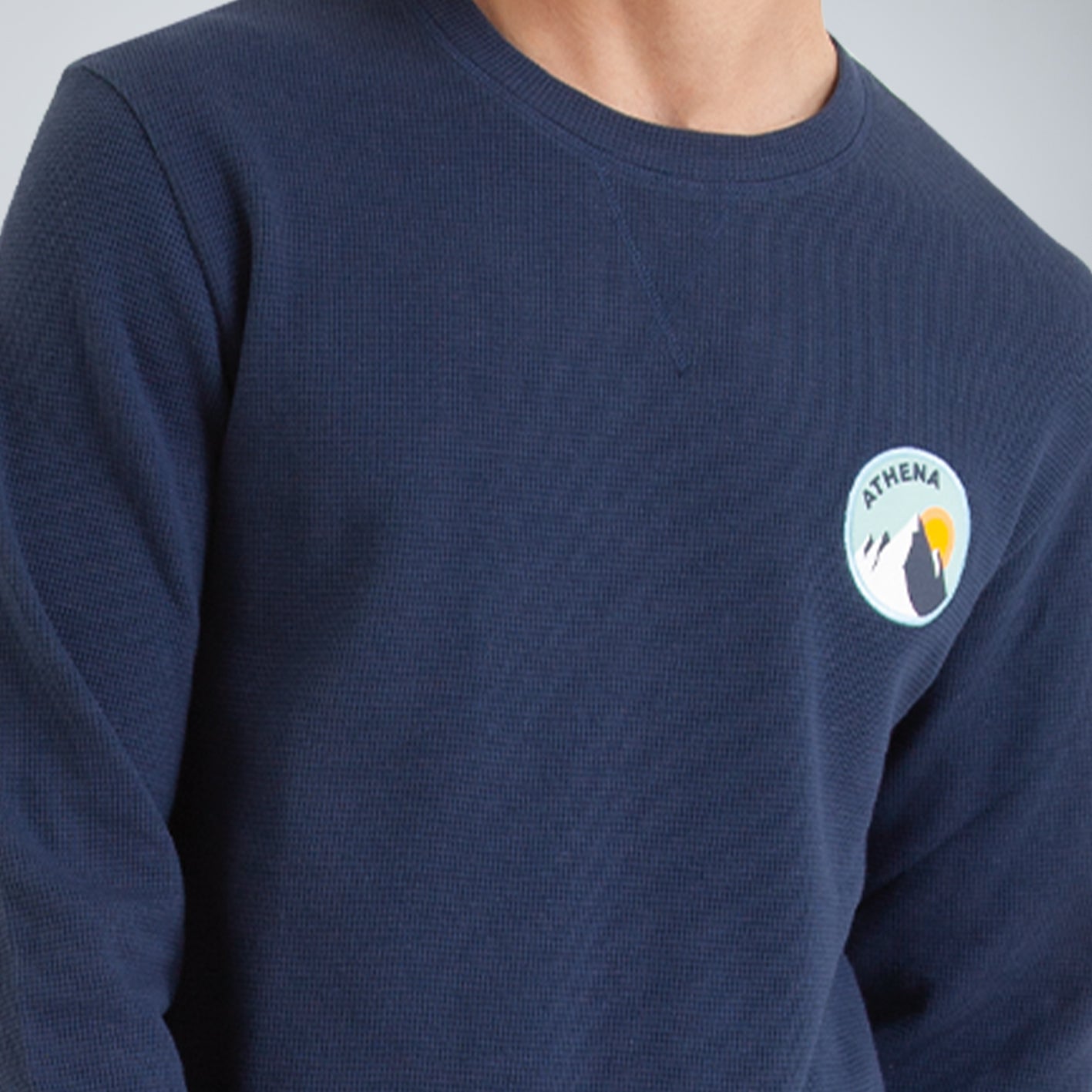 Pyjama long col rond homme Waffle Athena