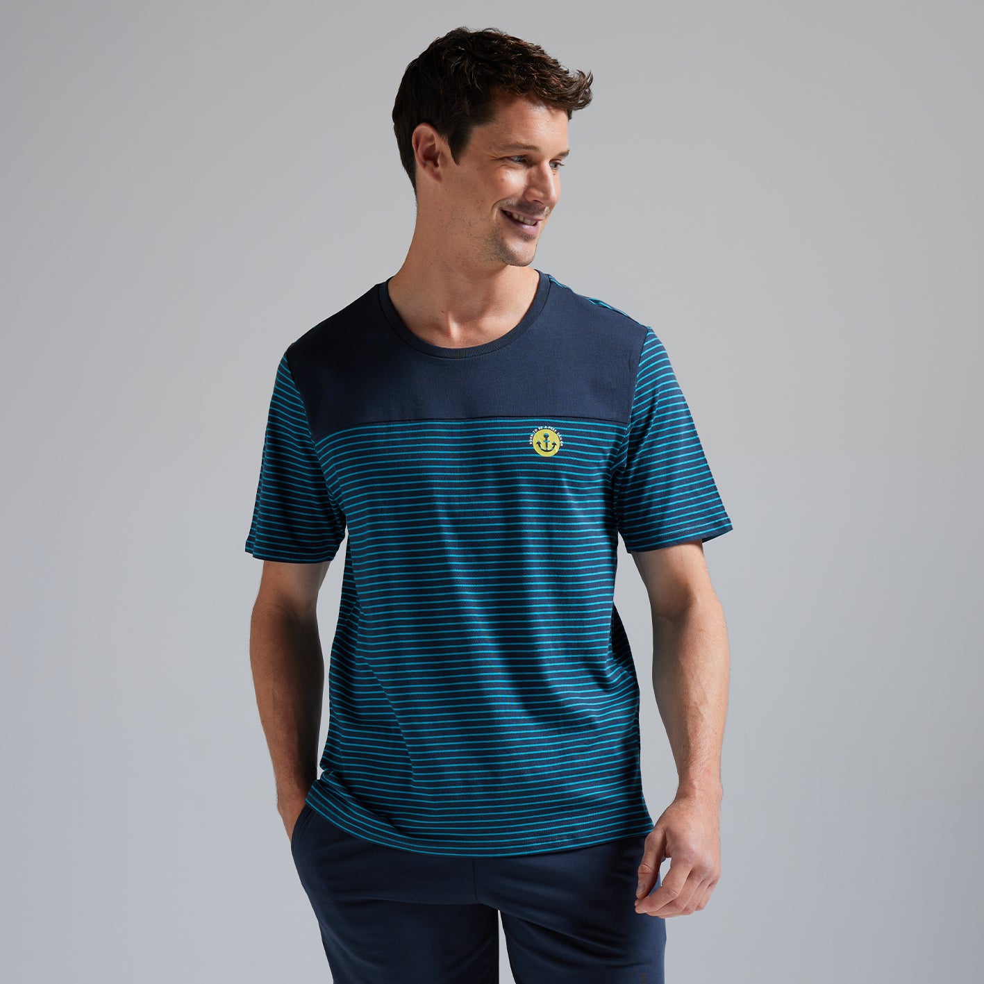 Pyjama court rayures homme L'Escale Athena