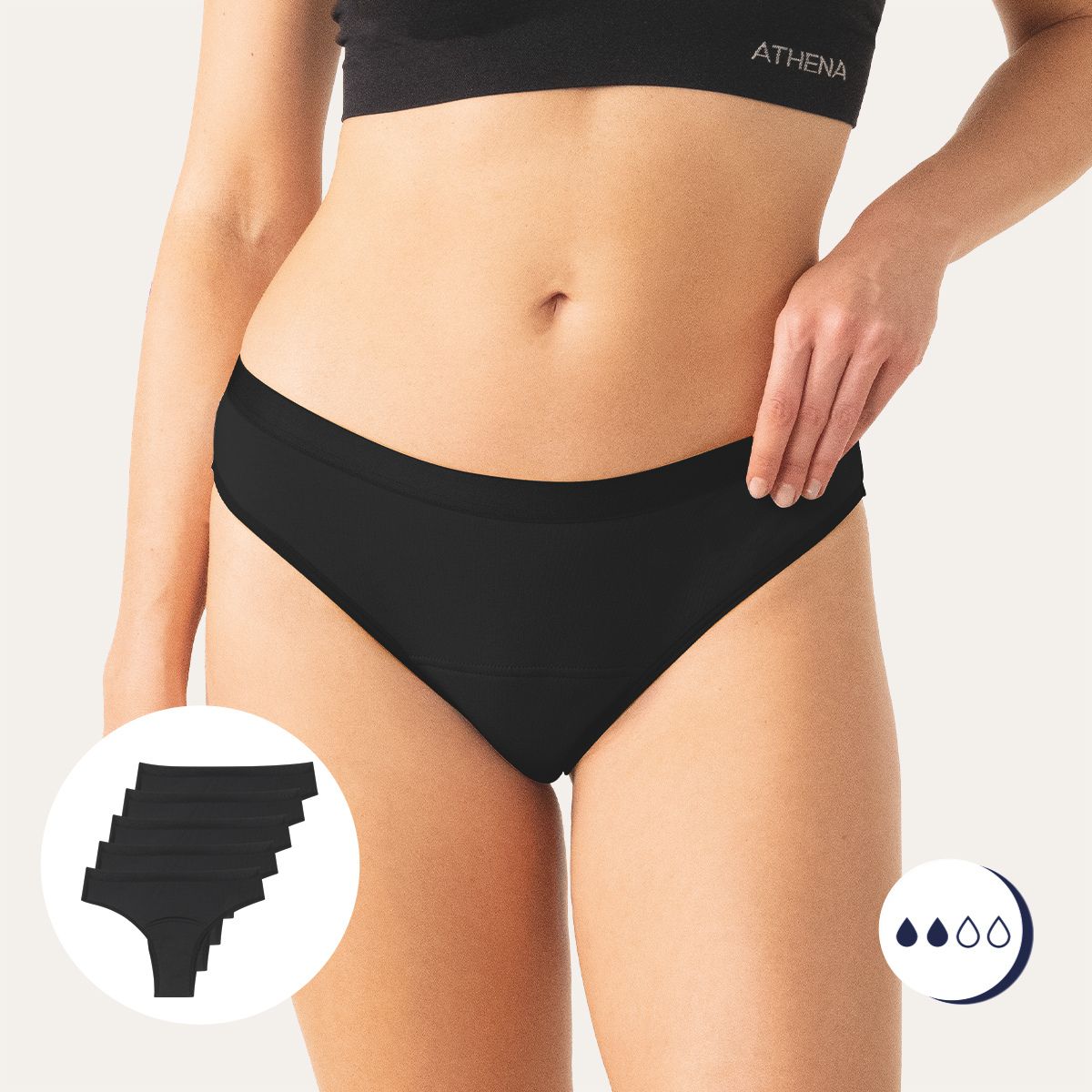 Lot de 5 tangas menstruels femme Athena