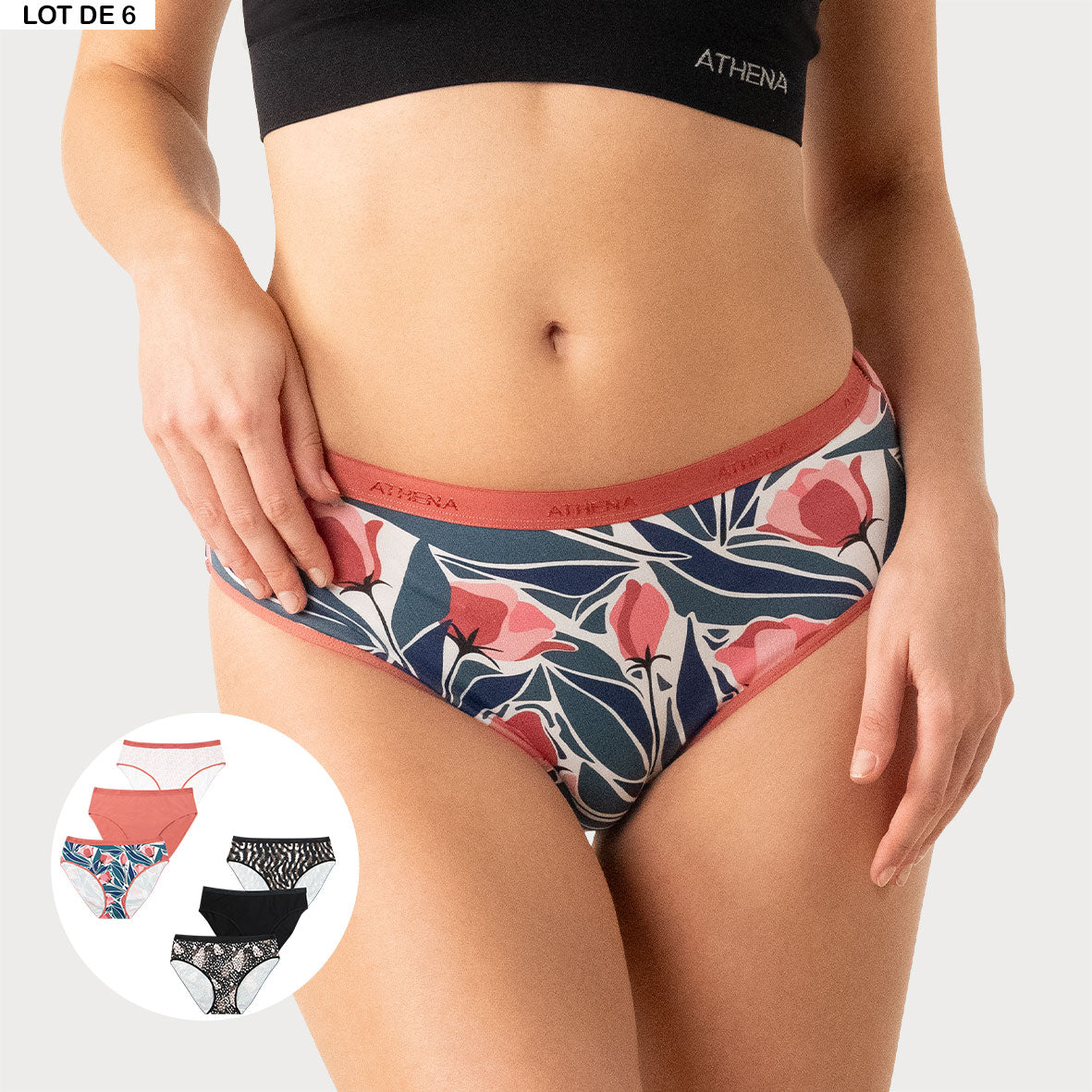 Lot de 6 culottes femme Ecopack Mode Athena