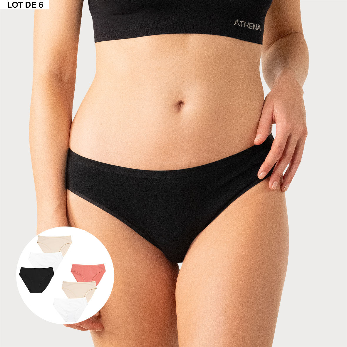 Lot de 6 culottes femme Ecopack Basic Athena