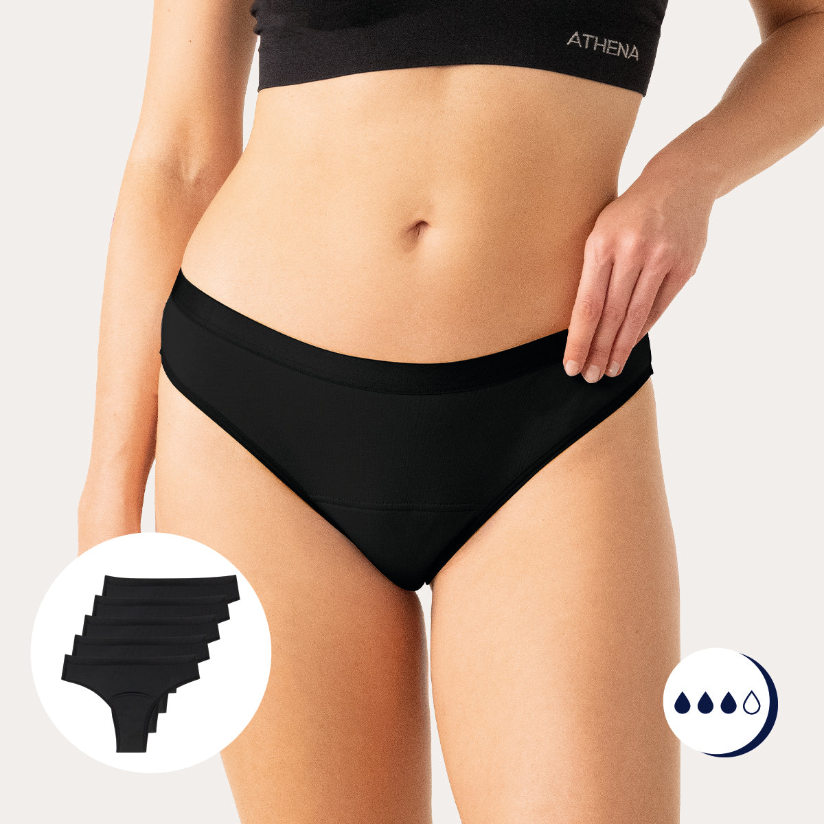 Lot de 5 tangas menstruels femme Athena