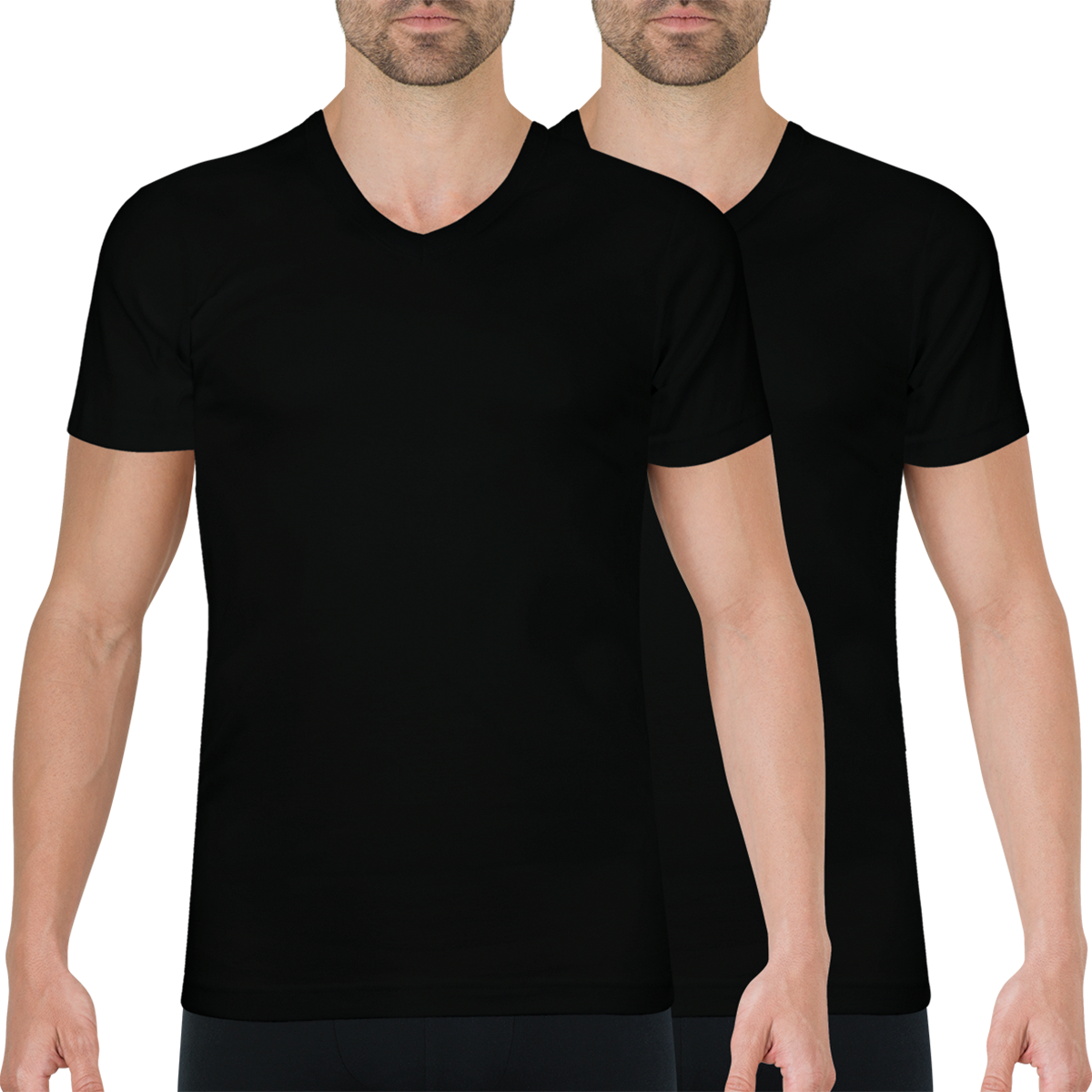 Lot de 2 Tee shirts col V homme coton issu de l'agriculture biologique Athena