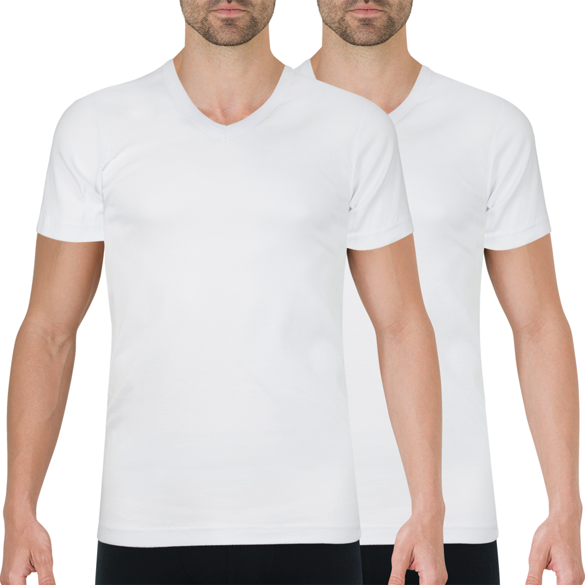 Lot de 2 tee-shirts col V homme coton issu de l'agriculture biologique Athena