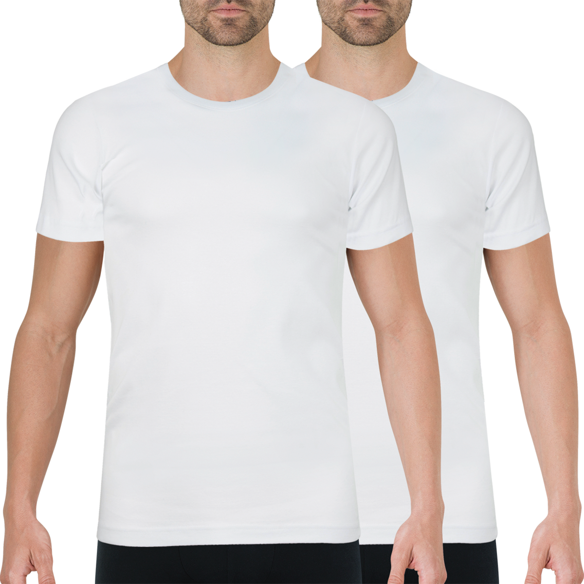 Lot de 2 tee-shirts col rond homme coton issu de l'agriculture biologique Athena