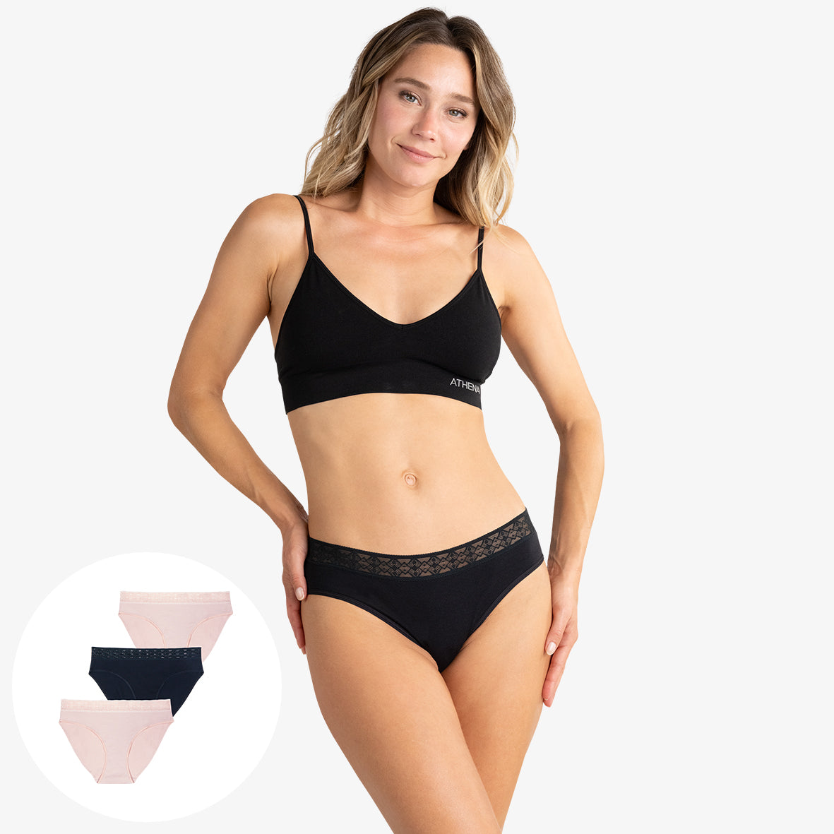 Lot de 3 slips femme Trio Dentelle Athena