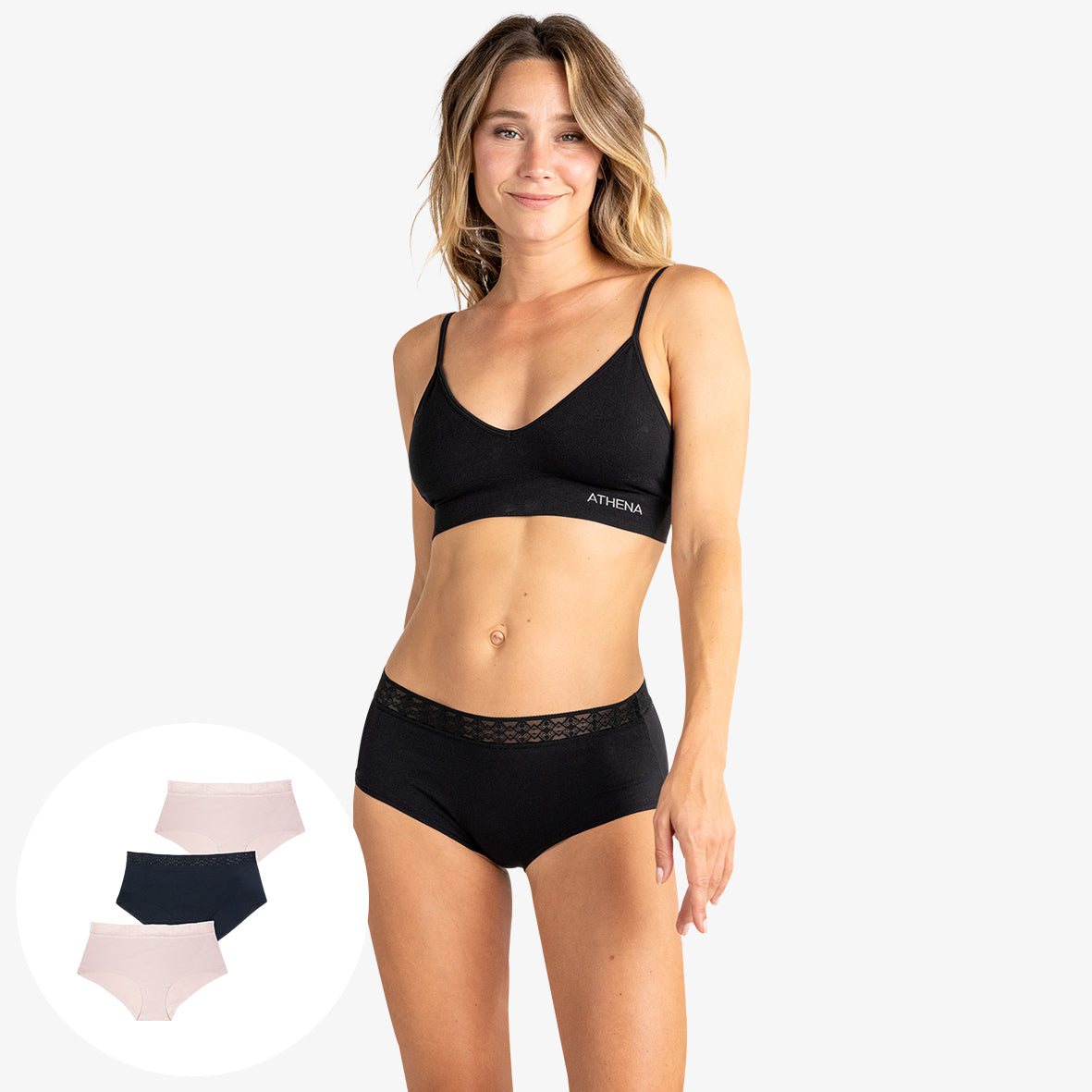 Lot de 3 boxers femme Trio Dentelle Athena
