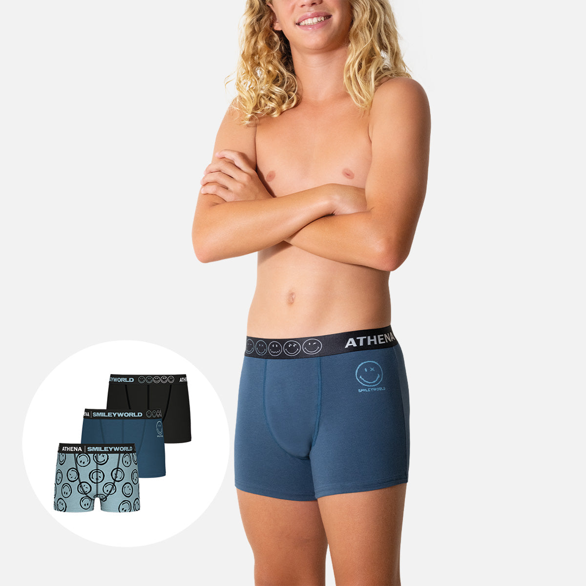 Lot de 3 boxers garçon SmileyWorld® I Athena