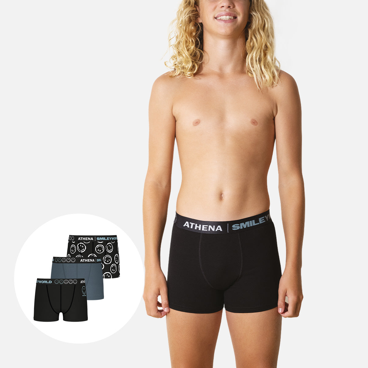 Lot de 3 boxers garçon SmileyWorld® I Athena