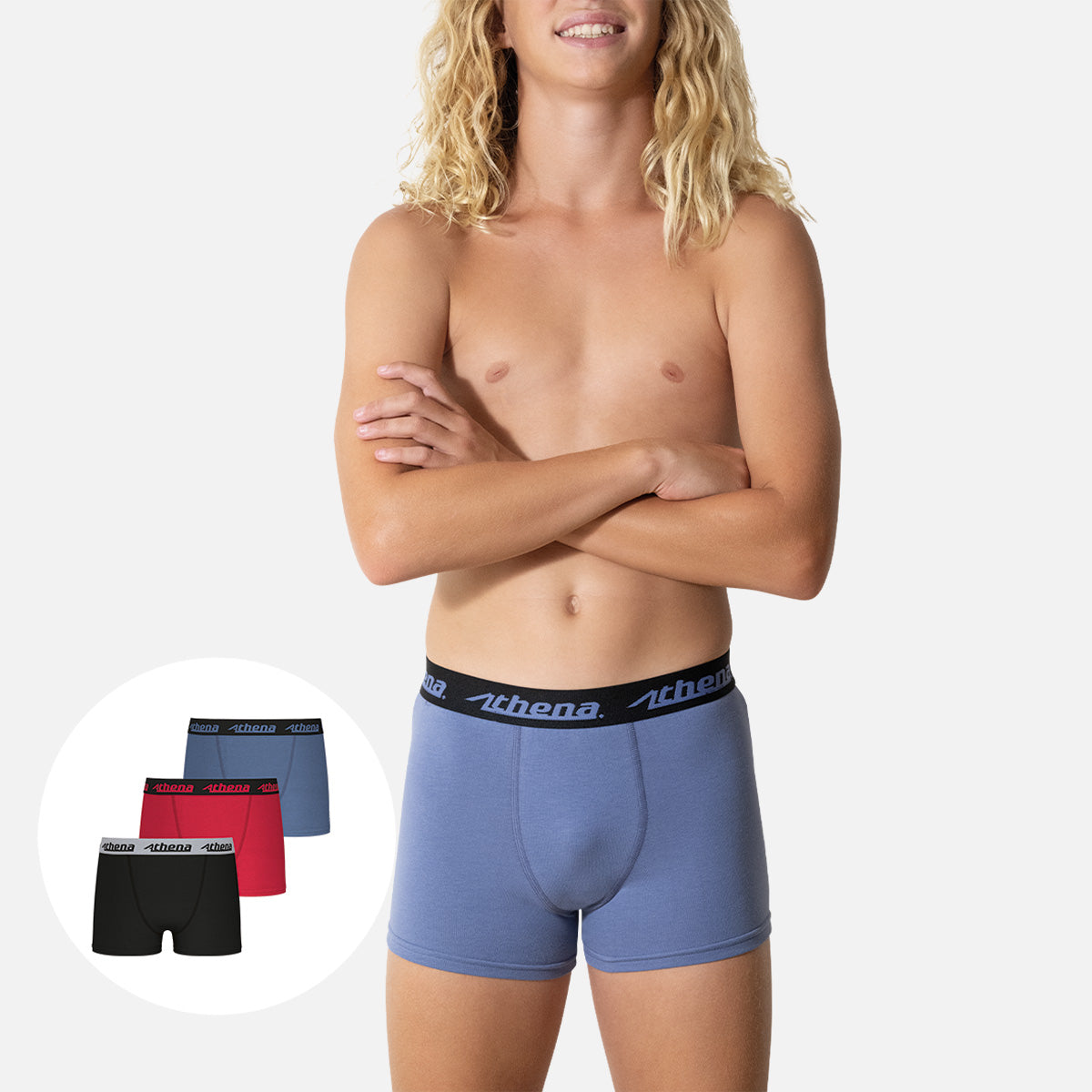 Lot de 3 boxers garçon Ecopack Trio Choc Athena