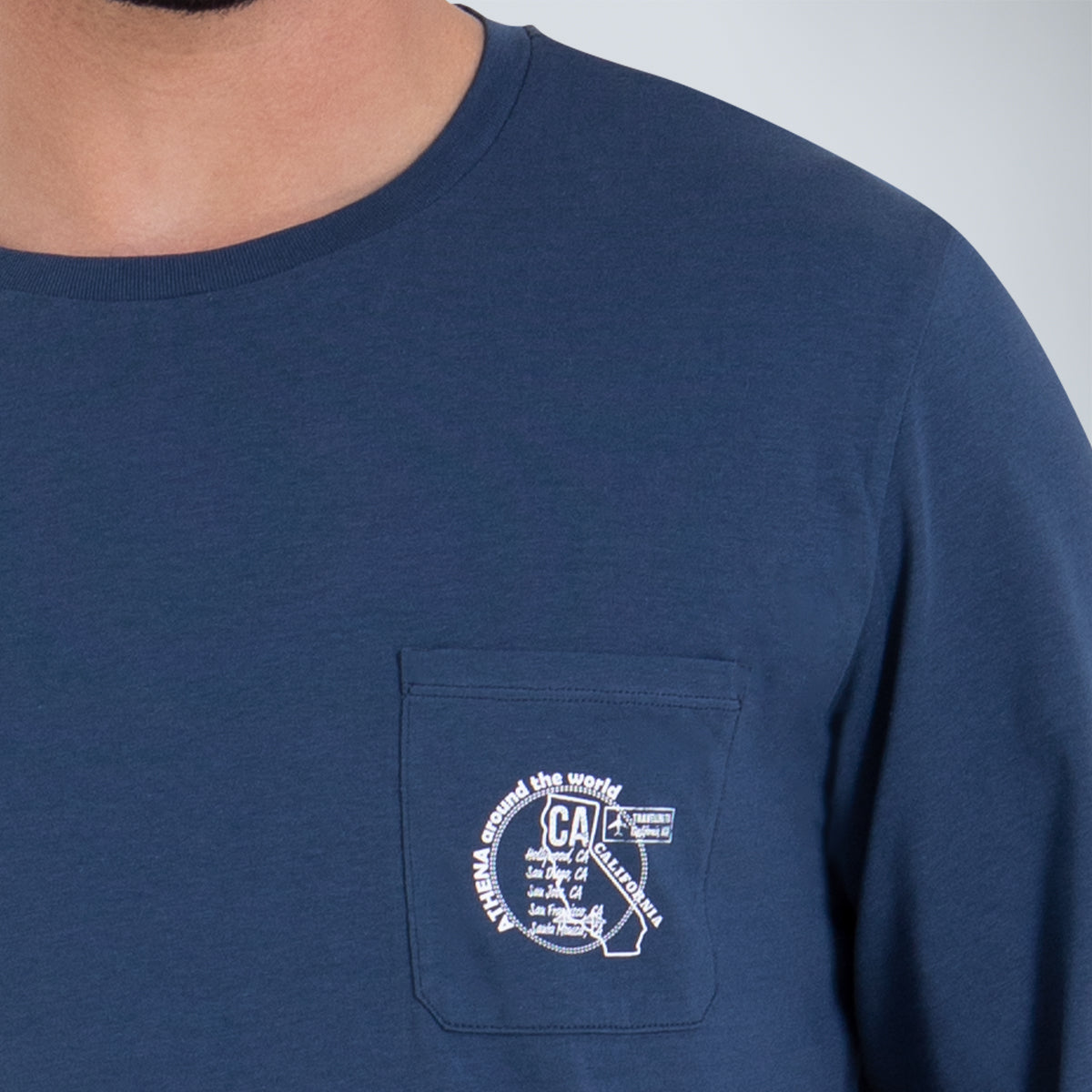 Pyjama long col rond homme Easy coton Athena