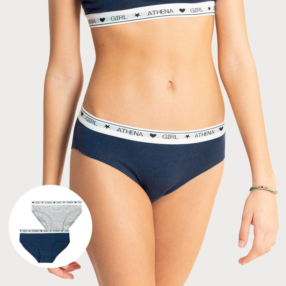 Lot de 2 slips fille Coton Utlra Doux Athena Fille