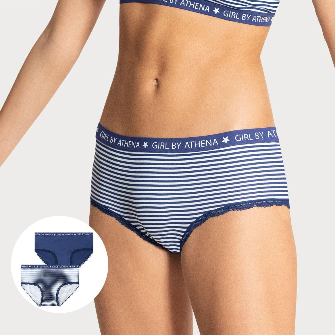Lot de 2 boxers Girl Douceur by Athena Fille