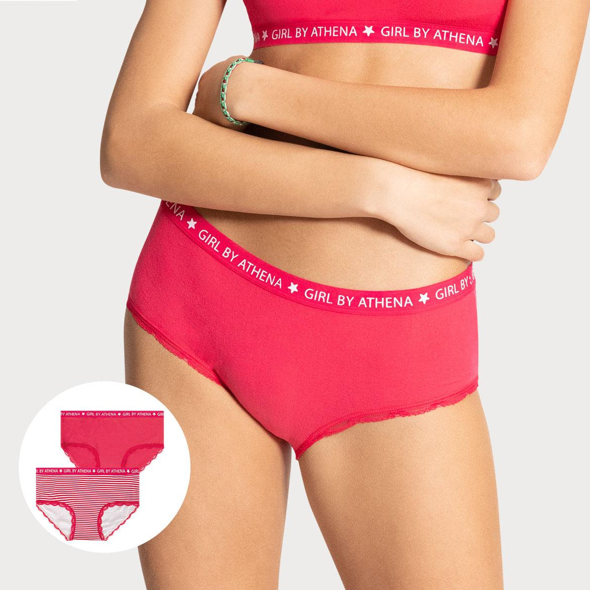 Lot de 2 boxers Girl Douceur by Athena Fille