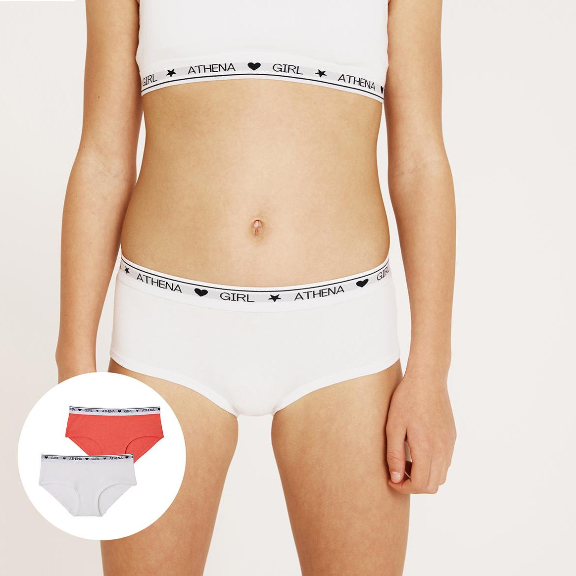 Lot de 2 boxers fille Coton Ultra Doux Girl by Athena