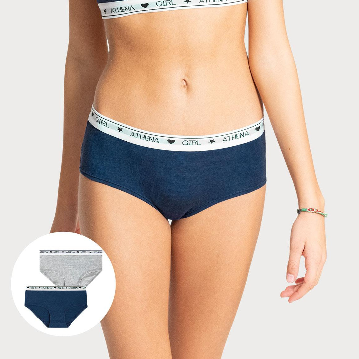 Lot de 2 boxers fille Coton Ultra Doux Athena Fille