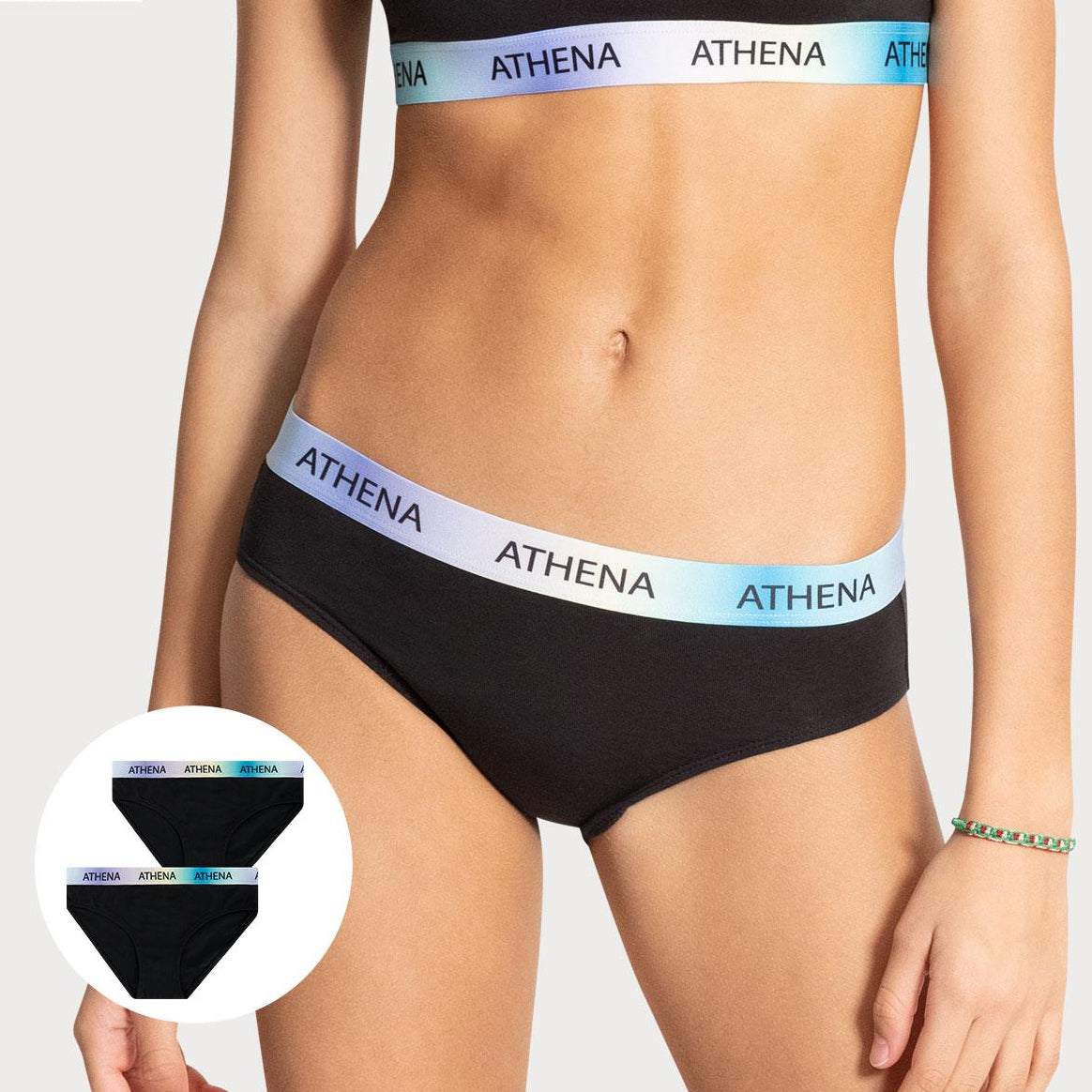 Lot de 2 slips Girl Rainbow by Athena Fille