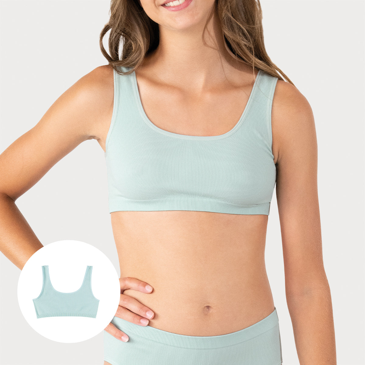 Brassière fille sans couture côtelée Athena