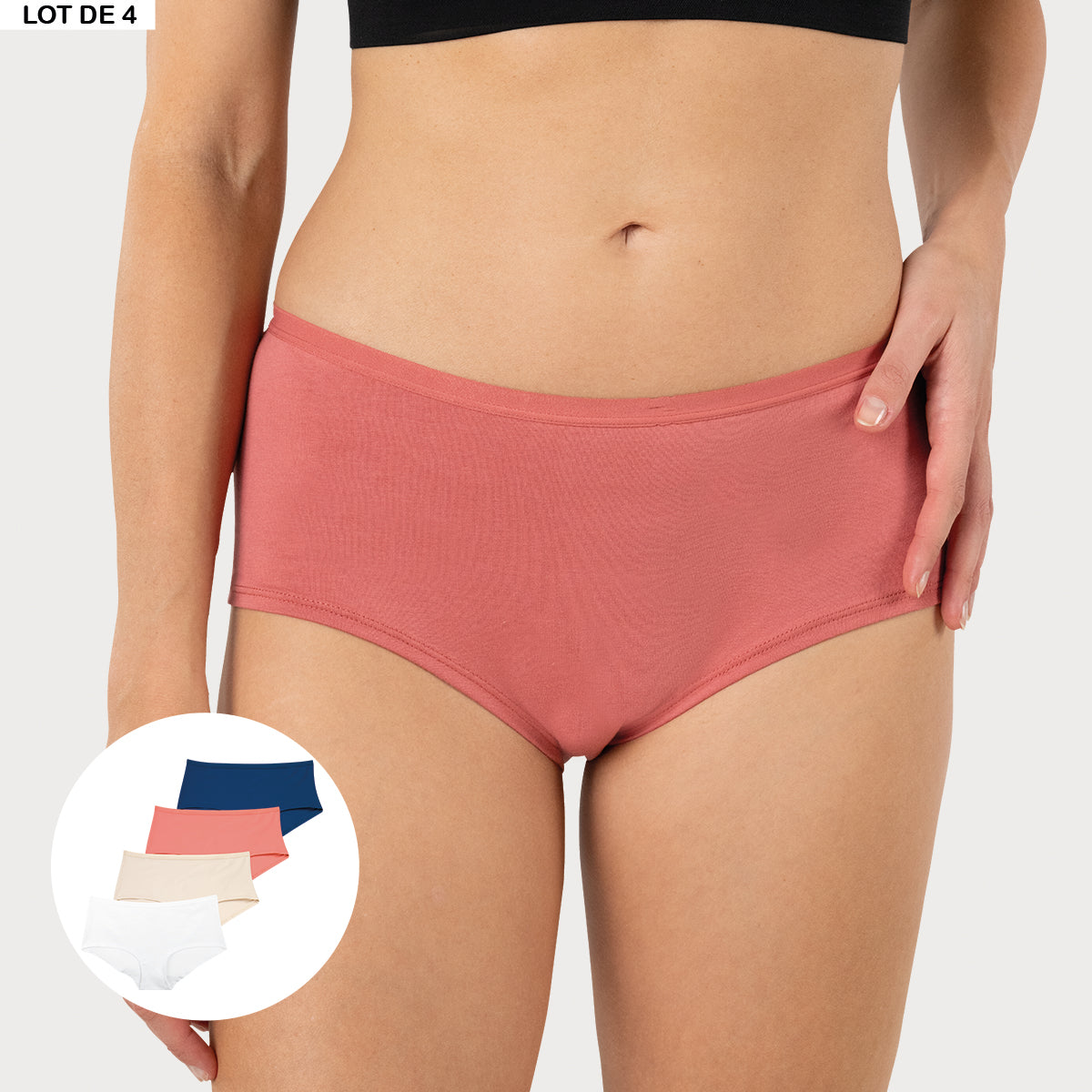 Lot de 4 boxers femme Ecopack Basic Athena