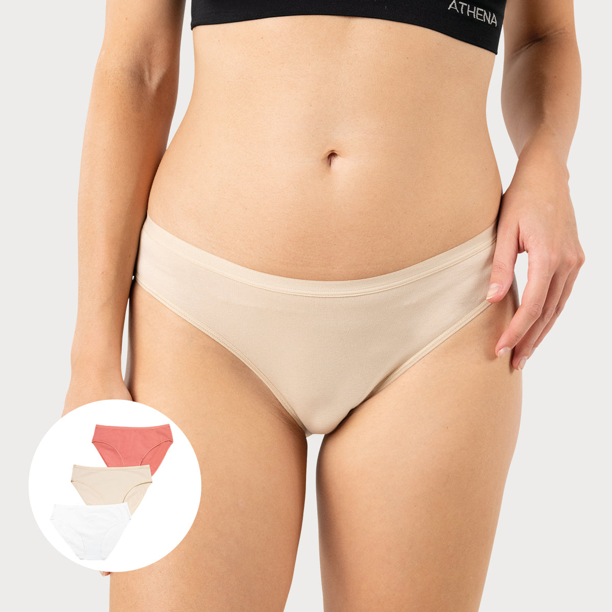 Lot de 3 culottes femme Ecopack Basic Athena