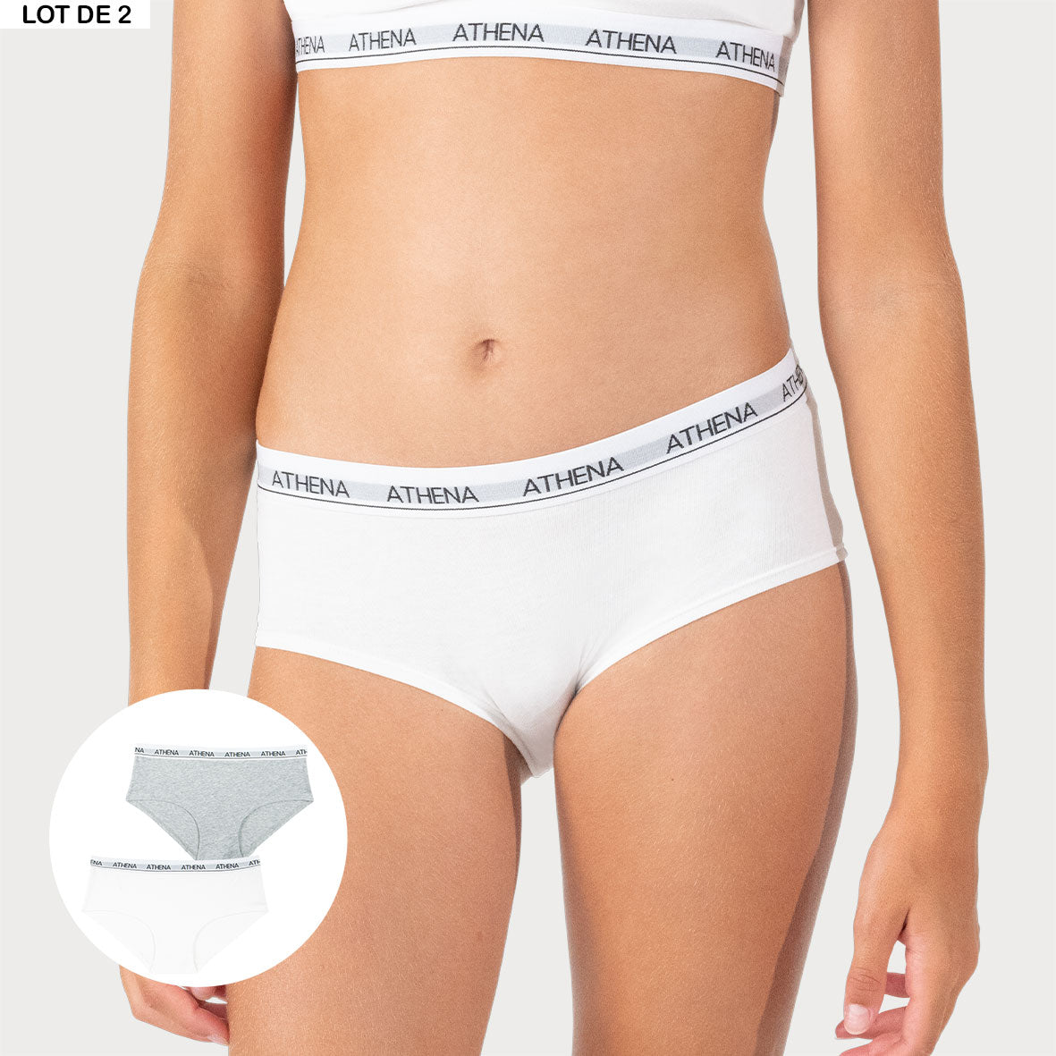 Lot de 2 slips fille Coton Ultra Doux Athena