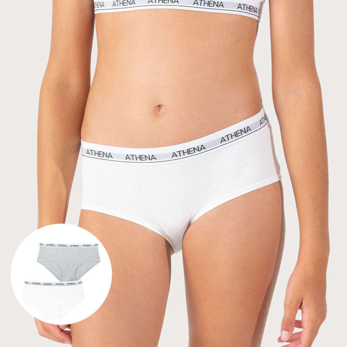 Lot de 2 shortys fille Coton Ultra Doux Athena