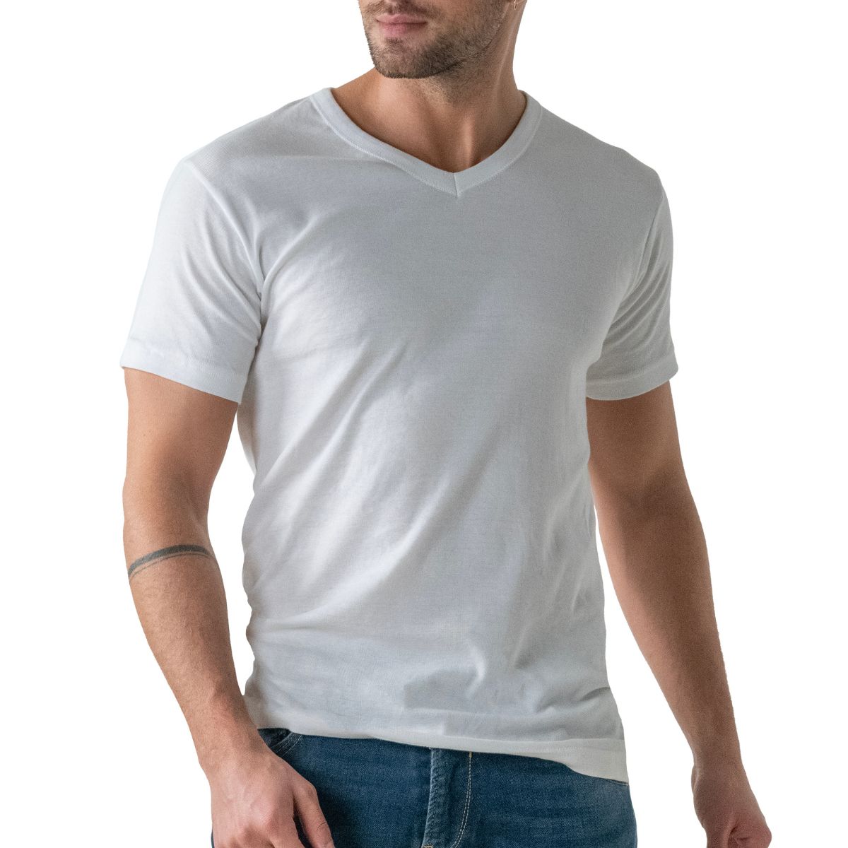 Lot de 2 tee-shirts col rond homme coton issu de l'agriculture biologique Athena