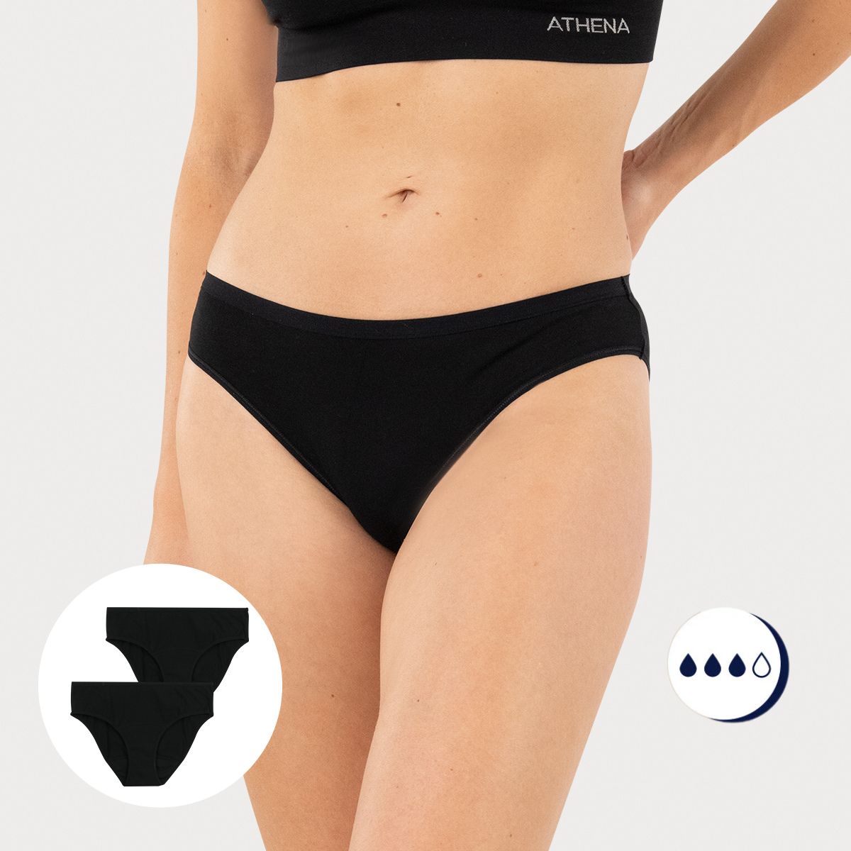 Lot de 2 slips pour règles femme Athena