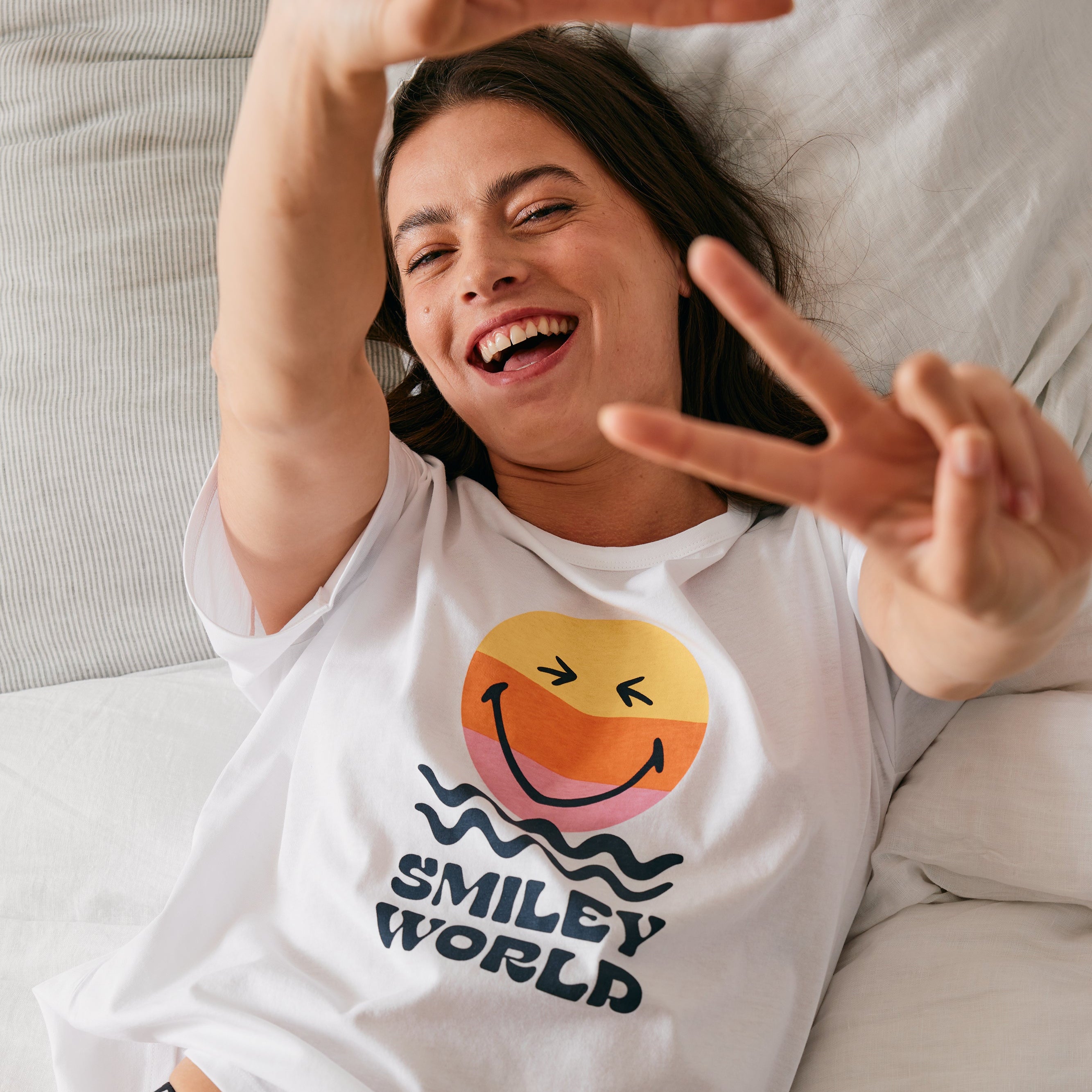 Pyjama court col rond femme SmileyWorld® I Athena