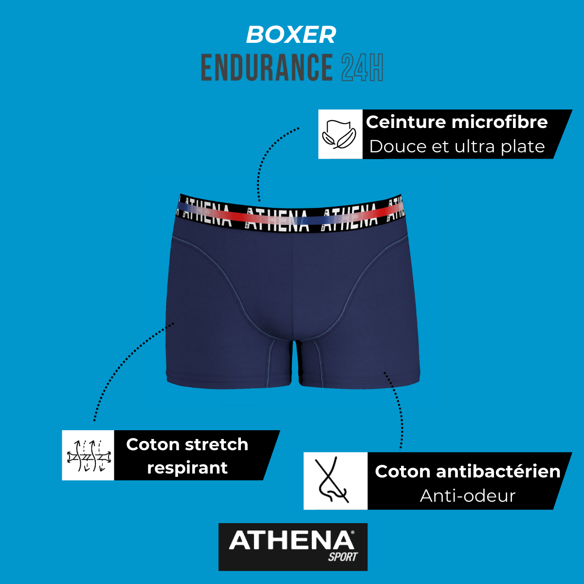 Lot de boxers homme Endurance 24h Athena - Main Image